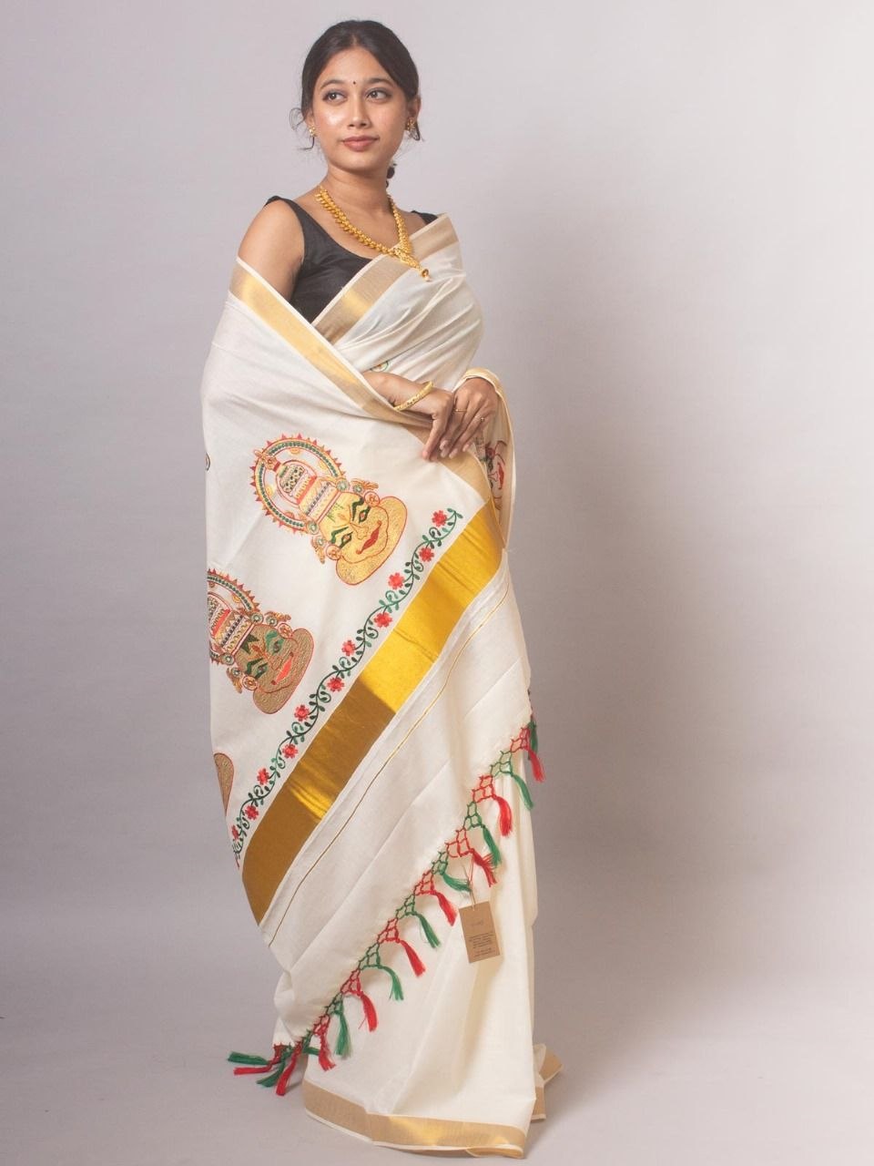 Kerala Theyyam Printed Cotton Saree